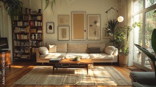 2305 23 SCANDINAVIAN, Living room, Soft Lighting, beautiful composition, Indoor Context, Asia, Leading lines, centered in frame, natural light, photography photo