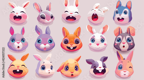 Rabbit emoji. Bunny emoticon hare face emotion cute