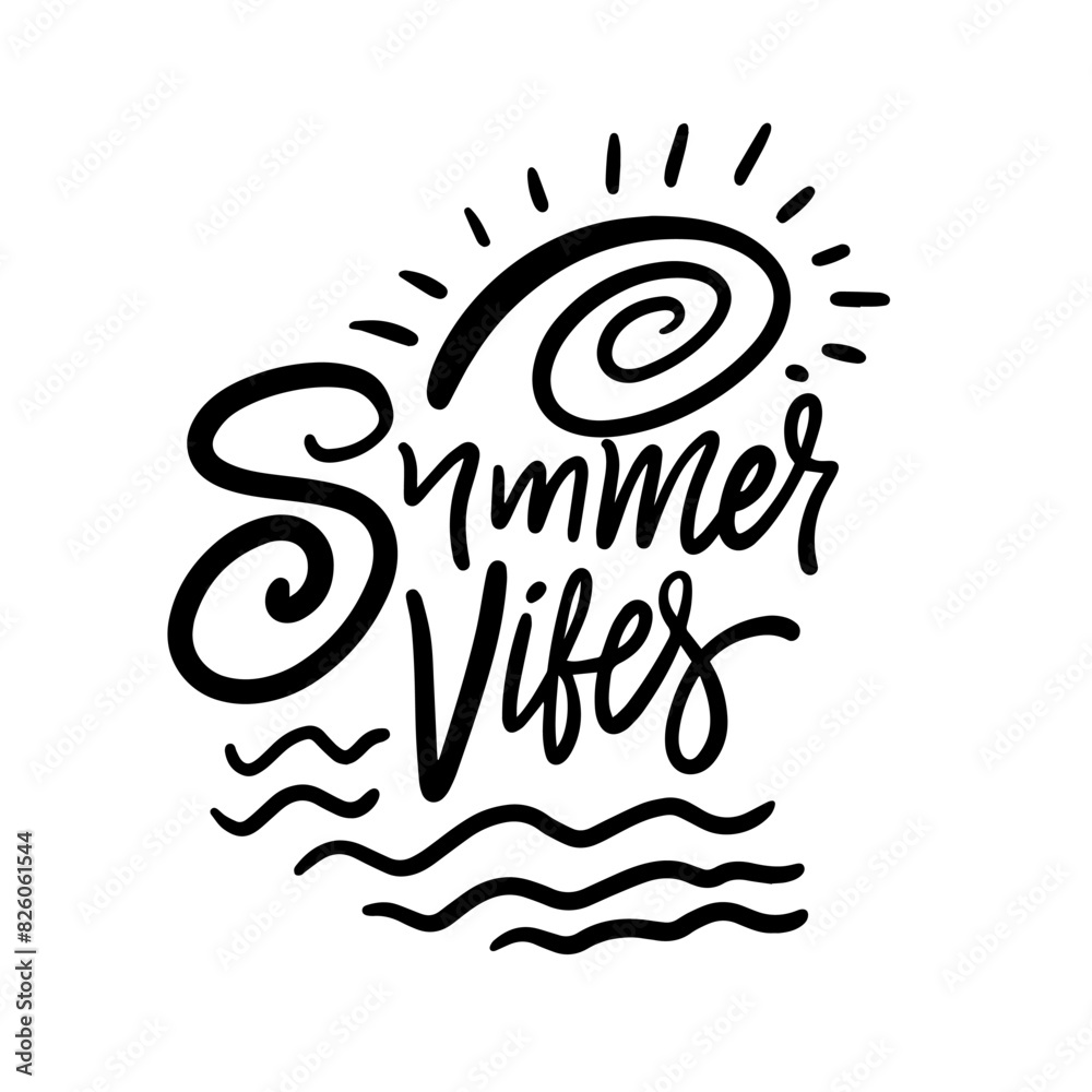 Experience the artistic expression of summer vibes through handdrawn typography art Experience the artistic expression of summer vibes through handdrawn typography art