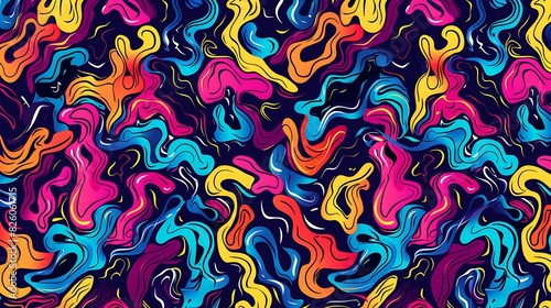 Wallpaper Mural Playful Squiggly Lines Seamless Pattern Background with Immersive Abstract Art Doodles Torontodigital.ca