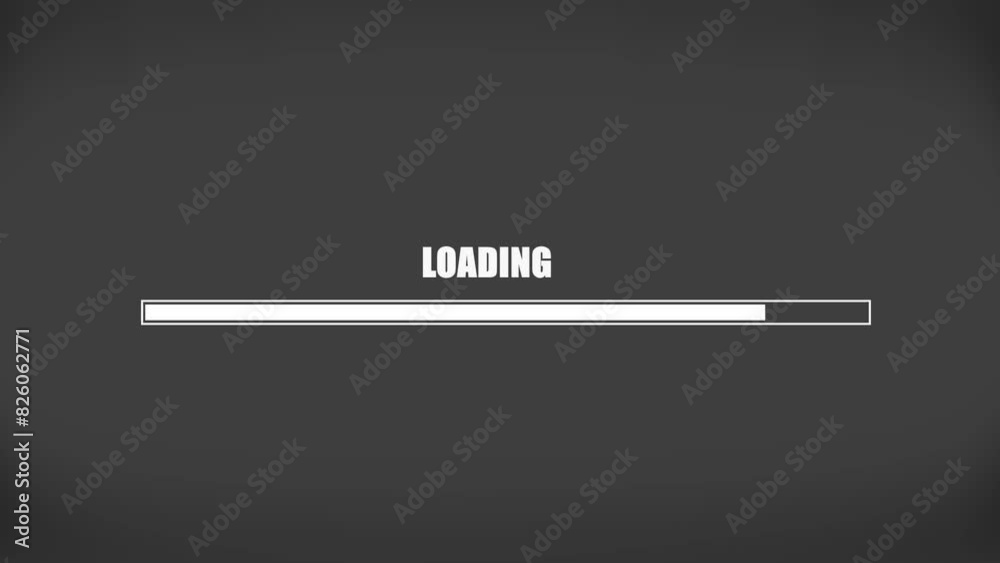 Futuristic bar loading screen motion graphic, simple and modern animation on grey background