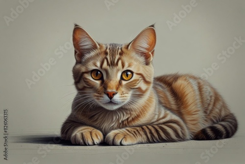 illustration of a striped cat on a plain background
