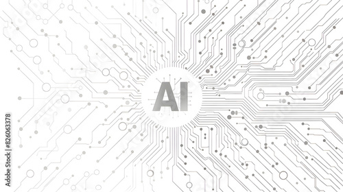 Symbol Image Futuristic Digital Network AI Artificial Intelligence Logo in a Circuit Board Design Representing Advanced Technology and Innovation Wallpaper Digital Art Poster Brainstorming Map Magazin