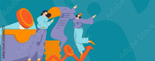 Internet financial management investment flat vector concept operation hand drawn illustration
