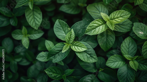 close-up of a patch of green leaves with serrated edges