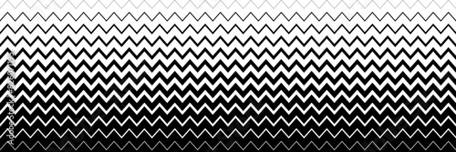 horizontal halftone of black zigzag design for pattern and background.