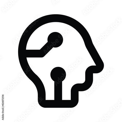 Machine learning process, concept icon of cybernetics