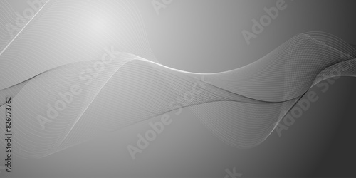 monochrome banner of flowing lines design 