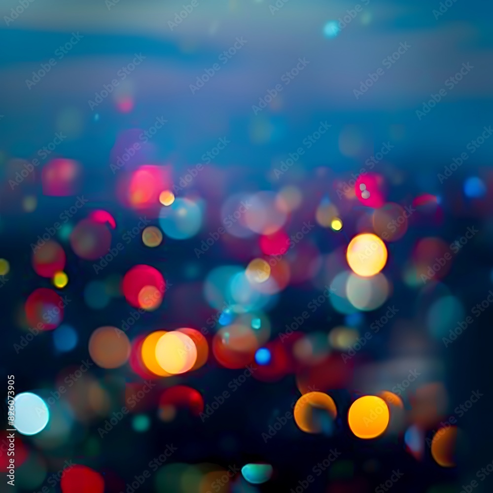Bokeh Lights Background, Blurred city lights at night creating a bokeh effect, ideal for an abstract background.