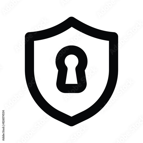 Modern icon of security, checkmark inside protection shield