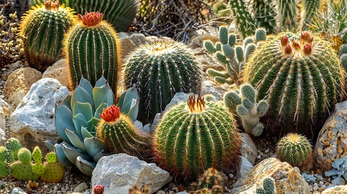 Cactus Garden  A variety of cacti and succulents arranged in a desert landscape