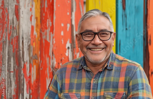 Smiling Mexican man glasses
