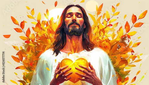 Vector Illustration of Jesus Christ, Christian, love and prosperity
