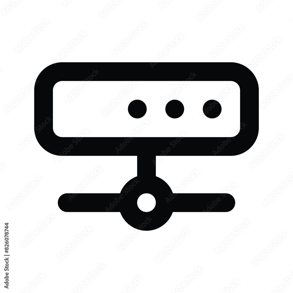 Network server vector design, icon of data storage