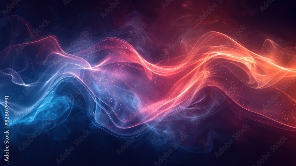 Music color wave of particles and lines