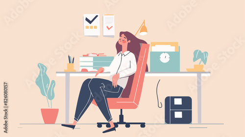 Woman vital energy. Tired or energetic female office