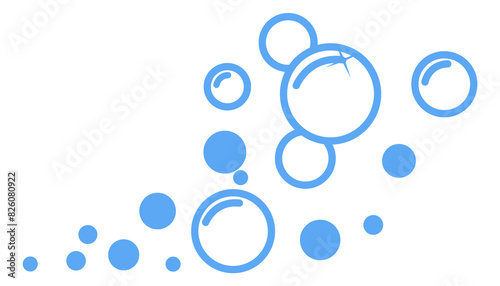 Soap foam icon. Blue line bubble symbol