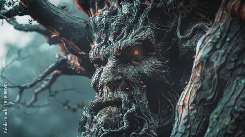 A detailed tree demon closeup