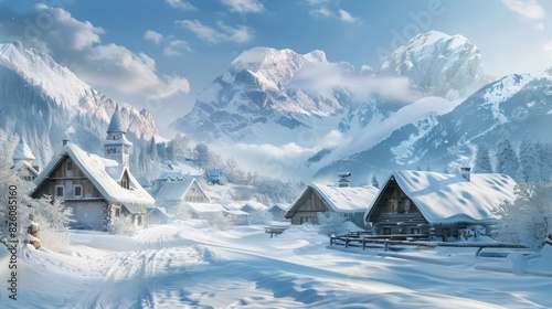 In the heart of snowy mountains, this village offers a serene and picturesque escape. The snow-covered peaks add to its idyllic winter charm.