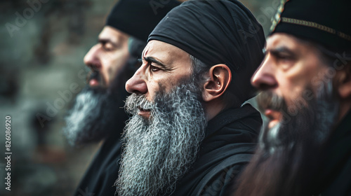 Three old orthodox monks photo