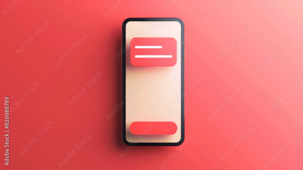 Alert notification flat design top view phone animation Tetradic color scheme, Alert notification flat design top view phone animation Tetradic color scheme,