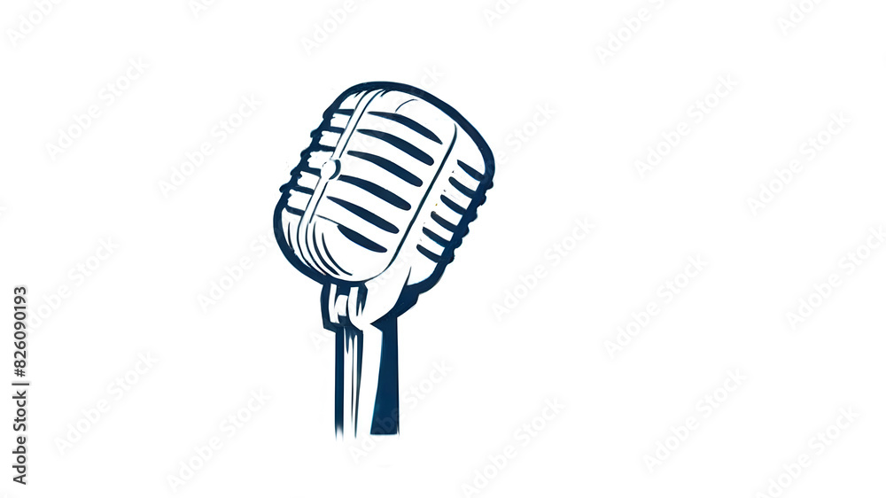 Music themed microphone logo icon emblem symbol, Generative AI Music themed microphone logo icon emblem symbol, Generative AI