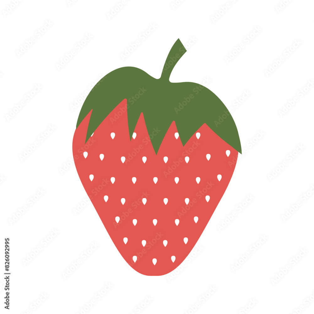Fototapeta premium Strawberry vector icon on isolated background.Flat design.