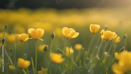 Photo of a buttercup flower generative ai