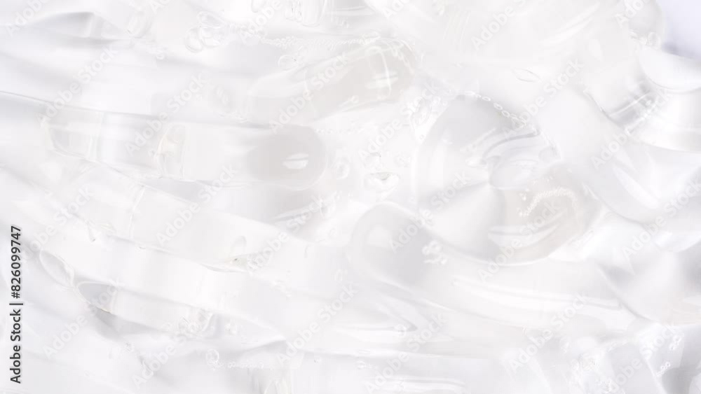 Transparent gel serum texture. Aloe vera gel serum texture with bubble, macro, top view.