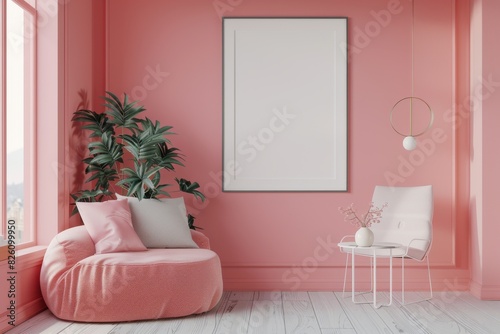 Pink Living Room With Matching Furniture