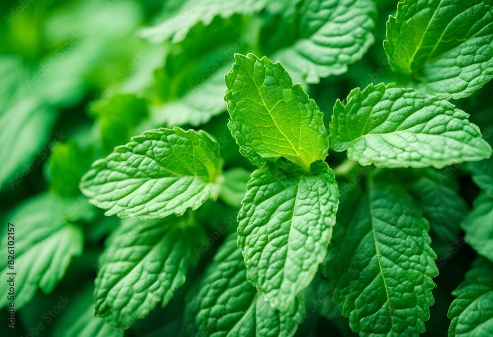 fresh mint on a green background fresh mint on a green background
