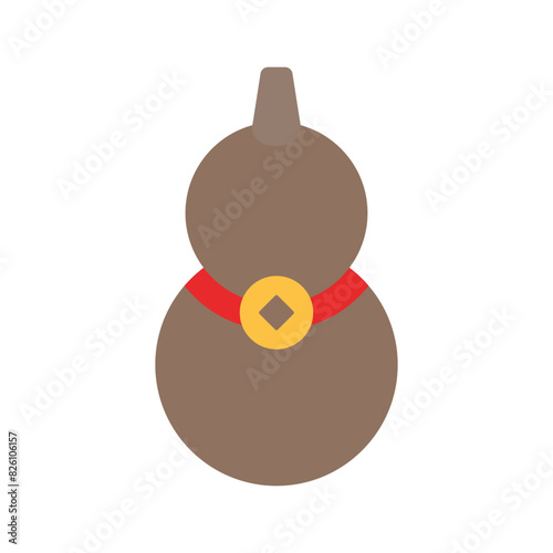 Chinese New Year Calabash Icon With Flat Design Style