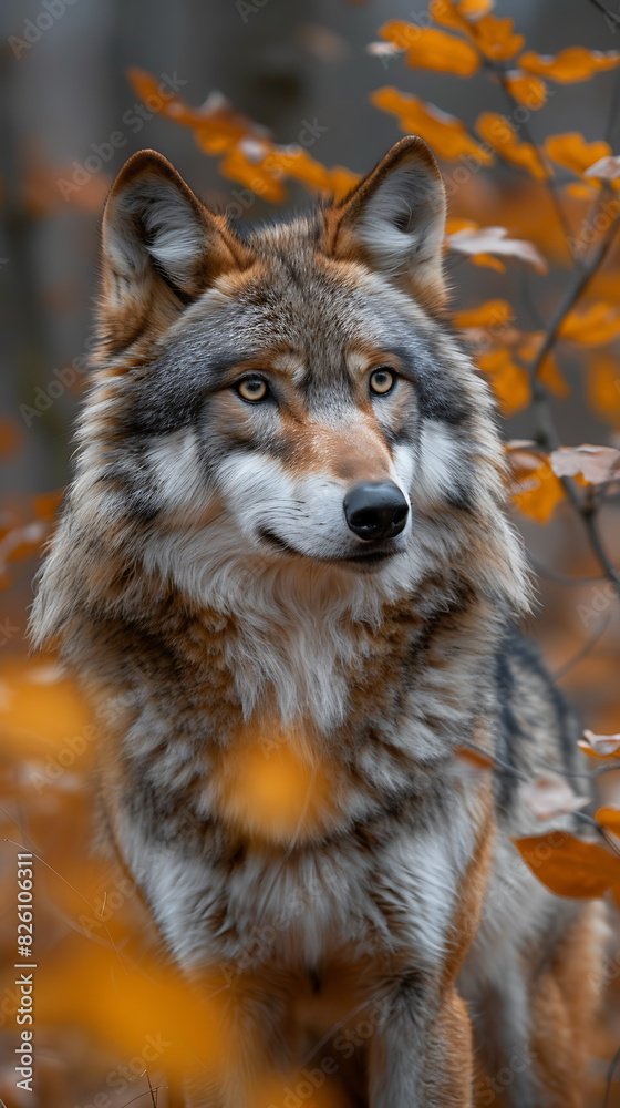 a wolf that is looking at the camera