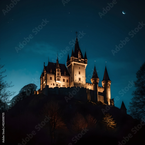 night view of castle