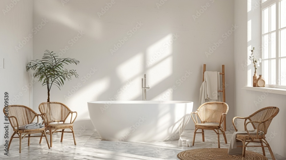 Modern Bathroom Table and Chairs Set on White Background - High-Quality 4K Photorealistic Image with Ultra-Realistic Details Modern Bathroom Table and Chairs Set on White Background - High-Quality 4K Photorealistic Image with Ultra-Realistic Details