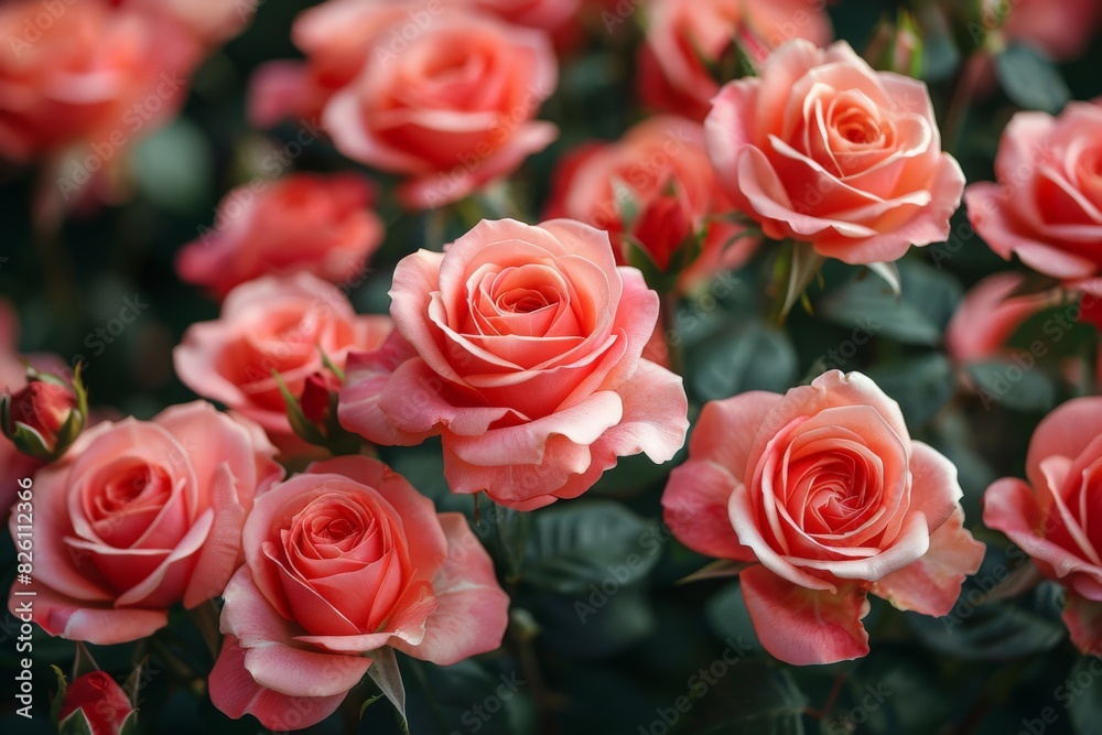 A vibrant close-up of pink roses in full bloom showcases the delicate petals and rich floral beauty A vibrant close-up of pink roses in full bloom showcases the delicate petals and rich floral beauty