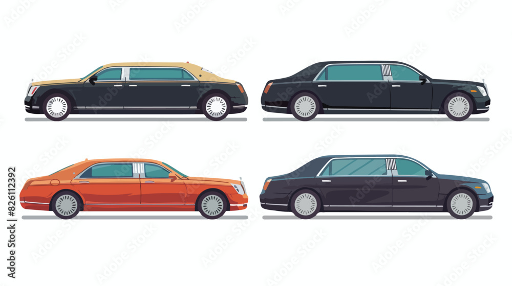 Luxurious limousine or limo isolated on white background