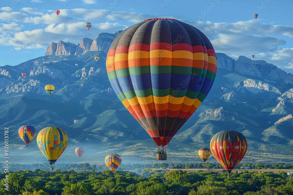 Spectacular Display of Colorful Hot Air Balloons at The Albuquerque International Balloon Fiesta