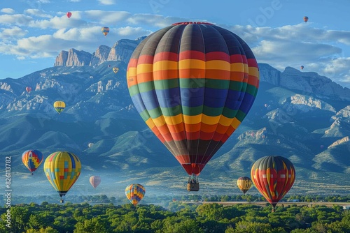 Spectacular Display of Colorful Hot Air Balloons at The Albuquerque International Balloon Fiesta photo