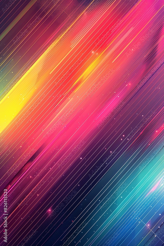 A vibrant abstract artwork featuring a neon gradient with diagonal streaks of pink, yellow, blue, and purple A vibrant abstract artwork featuring a neon gradient with diagonal streaks of pink, yellow, blue, and purple