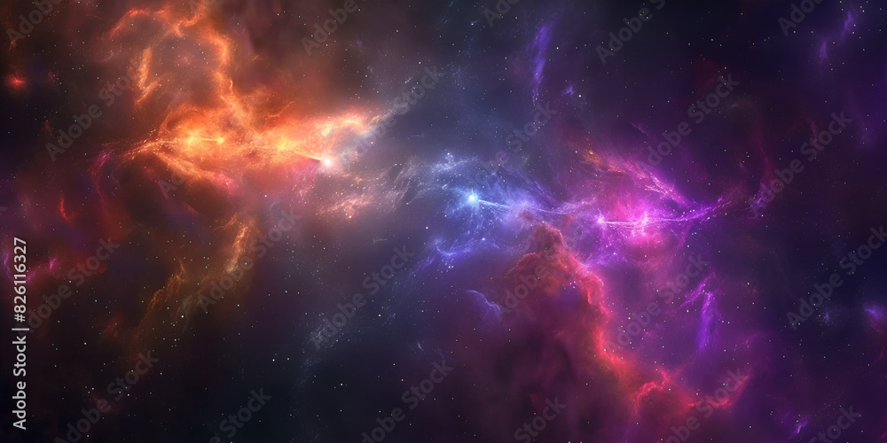 Cosmic artistic illustration Colorful galaxy background with stars