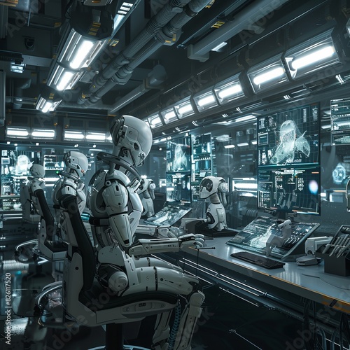 Futuristic Robotic Laboratory with Advanced AI Technology © Edd