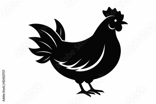 A chicken silhouette black vector artwork illustration