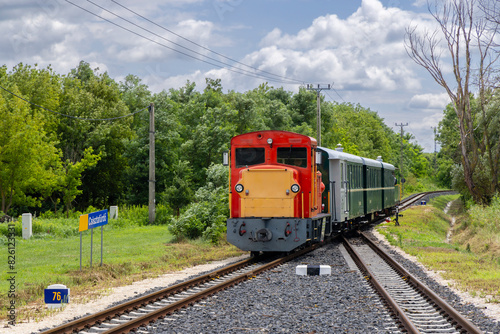 Narrow gauge railway from Balatonfenyves to Csisztafurdo near Balaton, Somogy region, Hungary photo