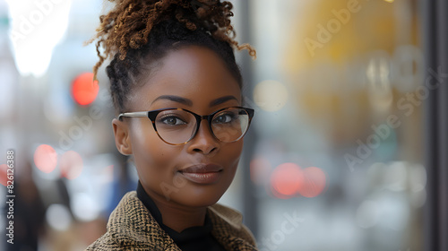 portrait of black woman winter clothing