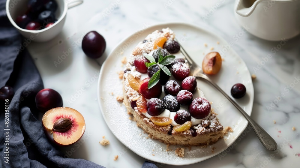 Autumn Homemade Pie with Plum on Wooden Table. Autumn Homemade Pie with Plum on Wooden Table.