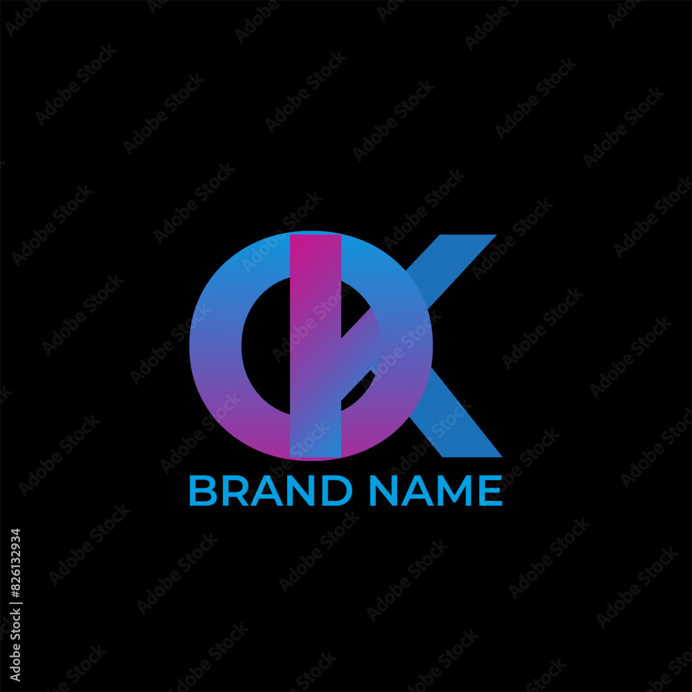 Obraz premium OK, KO letter abstract logo design