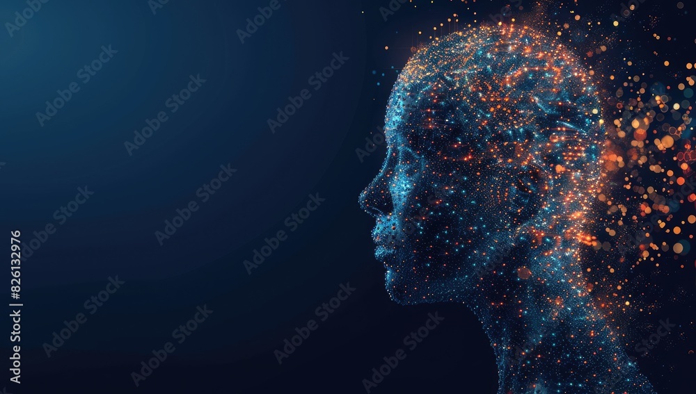 Digital Human Face with Network Connections