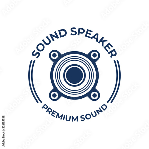 speaker sound system logo design with creative concept premium vector