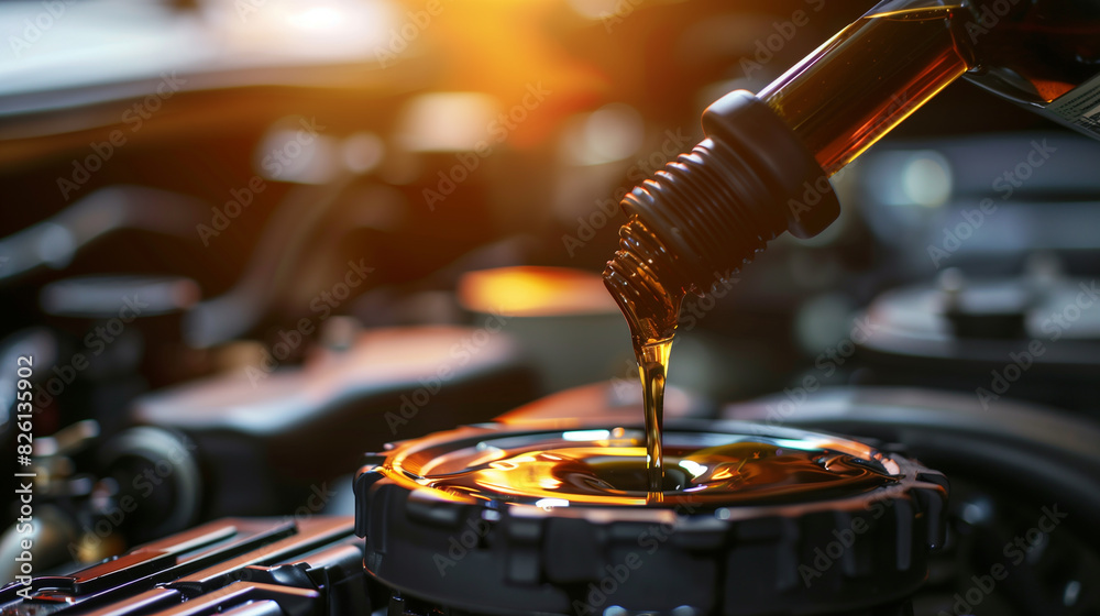 A container of oil is pouring out of a container